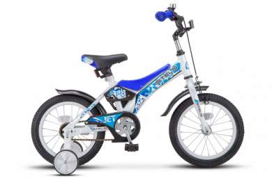 Детский велосипед STELS Jet 14 Z010 белый/синий 8,5” рама (2018)