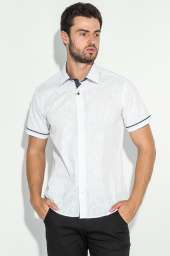 Рубашка мужская светлая с принтом 50P2239-2 (Белый)