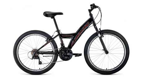 Подростковый горный (MTB) велосипед FORWARD Dakota 24 1.0 черный 13” рама (2020)