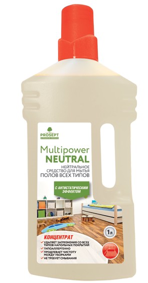 Multipower Neutral — средство для мытья полов всех типов с антистатическим эффектом Prosept