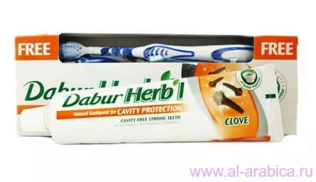 Зубная паста Dabur Herb`l — Clove (Гвоздика) 150гр (с щеткой)