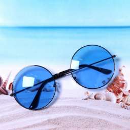 Очки солнцезащитные в чехле “Summer fashion”, круглые, цвет синий