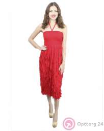 Женская юбка-сарафан ярко красного цвета