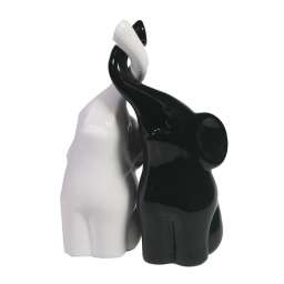 Фигура декоративная Пара слонов (черный+белый глянец) L6,5W12H16
