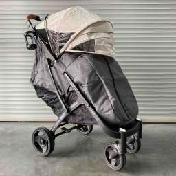Прогулочное детское 4-х колесное шасси Yoya plus max Хаки -бежевый текстиль серая рама
