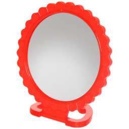 Зеркало настольное в пластиковой оправе “Лепестки”, круг, подвесное d-17см (Стикер на минивложение10