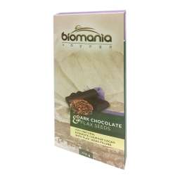 Темный шоколад с урбечем из семян льна (dark chocolate) BIOMANIA | БИОМАНИЯ 110г