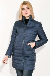 Куртка женская удлиненная 80PD1211 (Темно-синий)