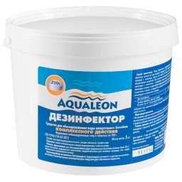 Комплексное средство для дезинфекции воды в бассейне Aqualeon 5 таблеток по 200 гр. (банка,1 кг)