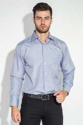Рубашка мужская в классическом оттенке 50PD0022 (Серо-белый)