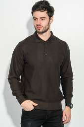 Пуловер мужской с фактурным узором «Соты»  50PD545 (Коричневый)
