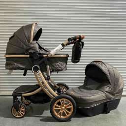 Детское 4-х колесное шасси модульное 2в1 Luxmom 5856 коричневый текстиль