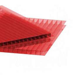 Сотовый поликарбонат толщина 16 мм, красный