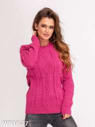 Розовый шерстяной свитер с узором 