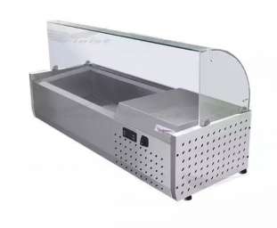 Холодильная витрина ToppingBox НХВсм-3.5, для ингредиентов, настольная, с гнутым стеклом, 1200 мм