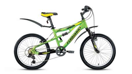 Подростковый горный (MTB) велосипед FORWARD Buran 1.0 зеленый/черный 13,5” рама (2017)