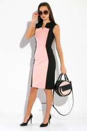 Платье женское, облегающее  87PV223 (Черно-розовый)
