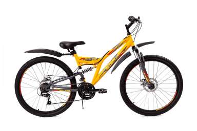 Горный велосипед (двухподвес) Altair - MTB FS
26 2.0 Disc (2019) Р-р = 16; Цвет: Желтый / Серый (Мат