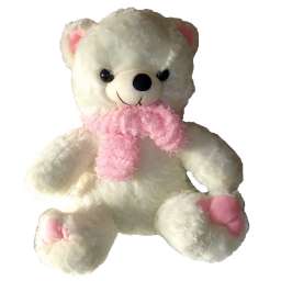 Мягкая игрушка Медведь с розовым шарфом 43см
