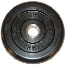 Диск обрезиненный черный Mb Barbell d-31 2.5 кг