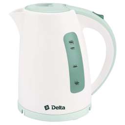 Delta Чайник электрический 1,7л DELTA DL-1056 белый с серо-зеленым