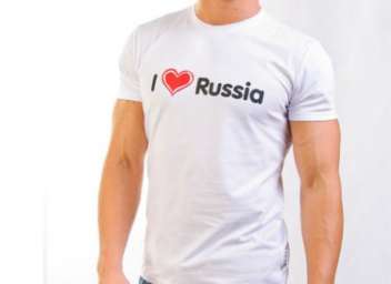 Футболка “I love Russia” белая