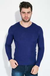 Пуловер мужской трикотажный 138V003 (Синий)