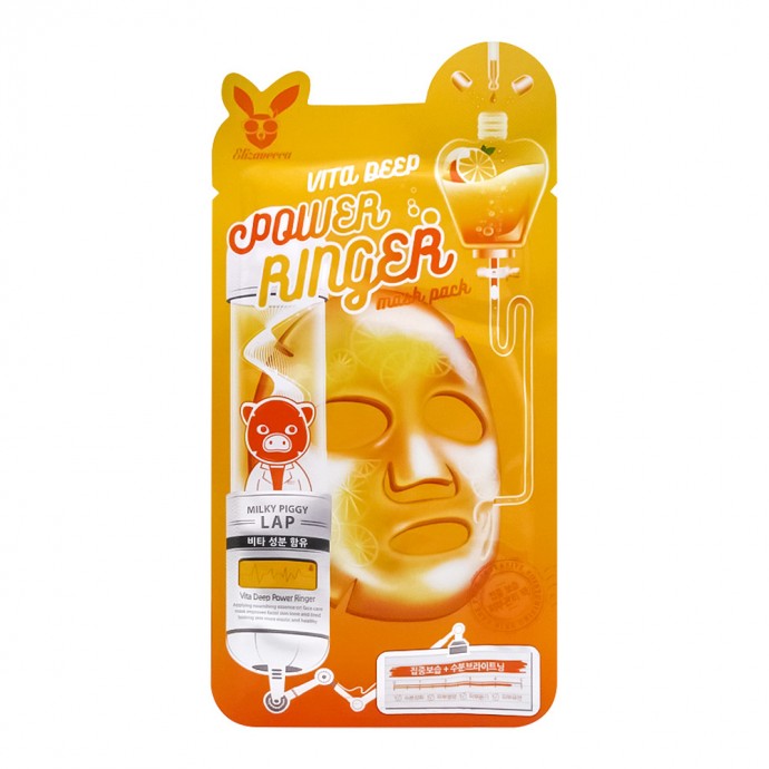 Тканевая маска для лица с витаминным комплексом (Deep power ringer mask pack vita) Elizavecca | Элиз