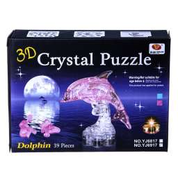 3D Crystal Puzzle Дельфин на подставке со светом 29022A (YJ6917) (120⁄60)