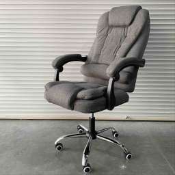 Кресло офисное с регулируемой спинкой и без подножки 606 тёмно-серый текстиль