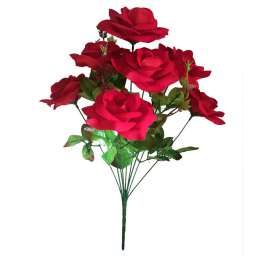 Букет бархатных роз на 7 голов 47см 212-470