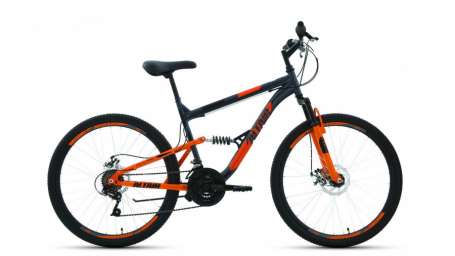Горный (MTB) велосипед ALTAIR MTB FS 26 2.0 Disc серый/оранжевый 18” рама