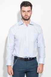 Рубашка мужская в тонкую полоску 50PD732-1 (Голубой)
