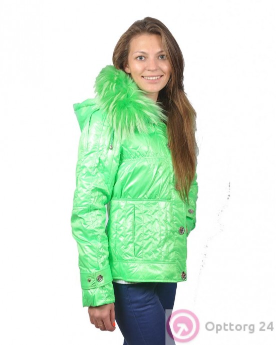 Куртка женская зимняя неон ярко-зеленая