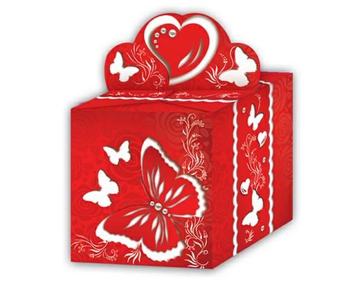 Коробка подарочная "Бабочка красная"