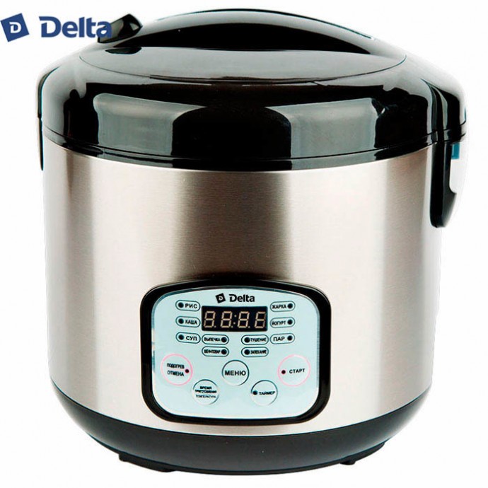 Delta Мультиварка DELTA DL-6517 черная: 900 Вт,5л, 9 ПРОГРАММ,книга рецептов,ф-я “Шеф-повар”