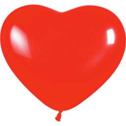 Сердце (6”/15см) Красный (015), пастель, 100 шт. 406015