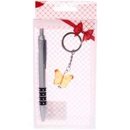 Подарочный набор “Ларнет” ручка+брелок 19*9см