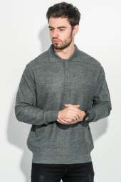 Пуловер мужской с фактурным узором «Соты»  50PD545 (Серый)