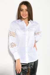 Рубашка женская, рукава Фонарик  87PV208 (Белый)
