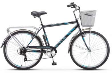 Городской велосипед STELS Navigator 250 Gent 26 Z010 серый 19” рама с корзиной (2018)