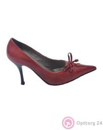 Туфли женские красные с бантом