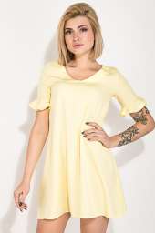 Платье женское, короткое, яркие цвета 74P101 (Желтый)