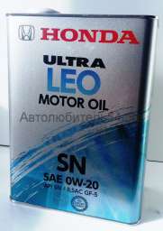 Моторное масло Honda Ultra Leo 0W20 SN/GF-5 4 л