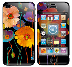 Наклейка для iPhone 4/4s из ювелирной смолы. Коллекция “Цветы”(Арт.461)