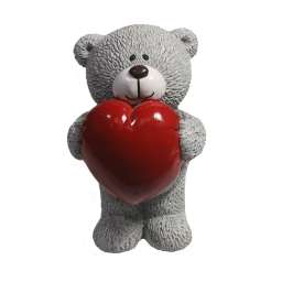 Фигура декоративная Влюбленный медвежонок (серый) L7W7H11
