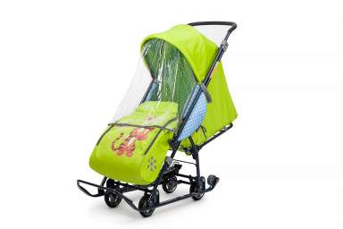 Санки-коляска Nika - Disney Baby 1 Цвет ткани: Зеленый
(Лимонный; Тигруля (DB1/3)); Цвет рамы: Серый