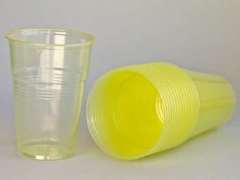 Пластиковый одноразовый стакан “Стандарт”, 200 мл, 100 шт/уп, светло-желтый (1000 шт)