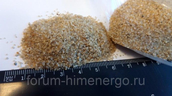 Кварцевый песок ГС2 (0,63-1,0 мм, серо-белый), МКР