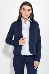 Костюм женский (брюки, пиджак) деловой, в стильных оттенках 72PD155 (Темно-синий)
